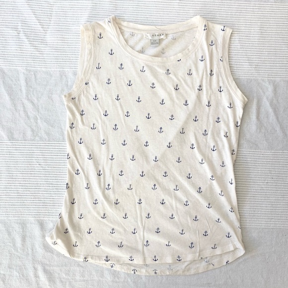 Kenar Linen Blend Anchor Print Tank Top - Picture 3 of 9